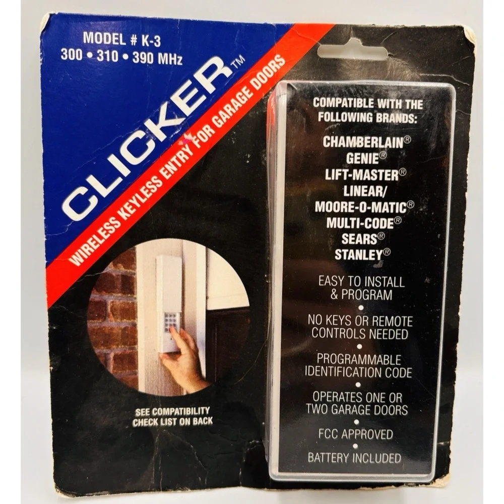 NOS Clicker Garage Door Wireless Keyless Entry Chamberlain Genie More Model K-3